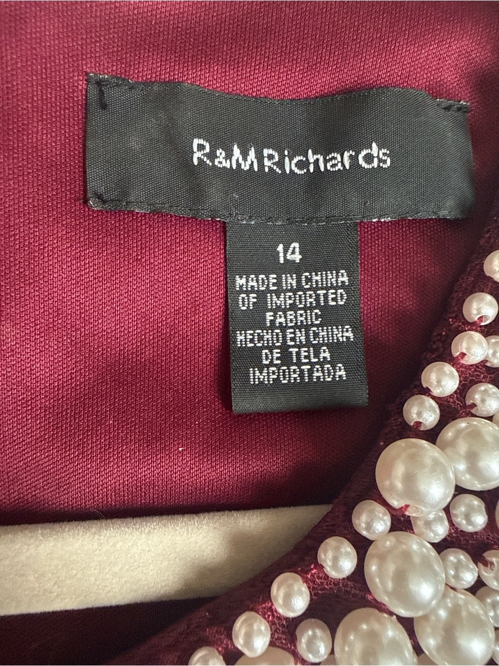 R& M Richards Embellished Burgundy Evening Gown - Women's Dress - Picture 8 of 8